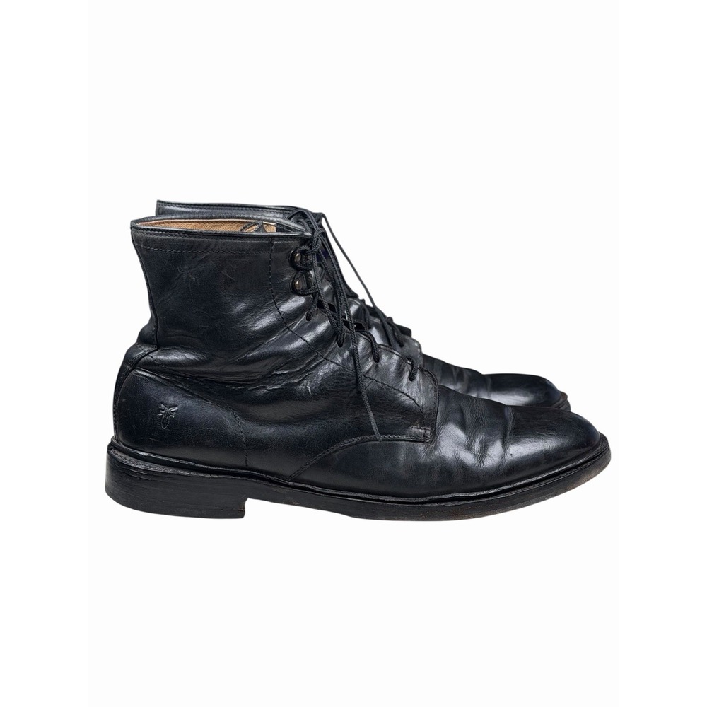 Frye James 87124 Lace Up Men's Sz 13 D Black Leather Casual Dress Boots